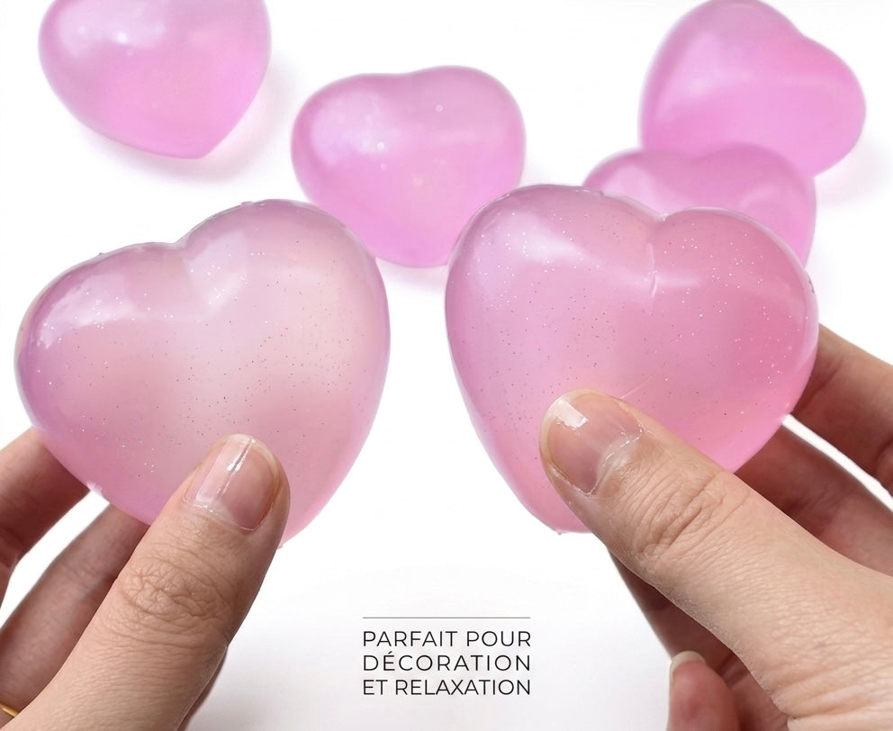 Lot de 4 cœurs squishy devient rose à la lumière du soleil moelleux kawaai